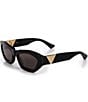 Color:Black - Image 1 - Women's BV1221S 54mm Cat Eye Sunglasses
