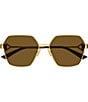 Color:Gold - Image 2 - Women's BV1224S 57mm Square Sunglasses