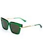 Color:Bottega Veneta Green - Image 1 - Women's BV1242S 53mm Square Sunglasses