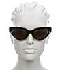 Color:Black - Image 2 - Women's BV1249S Edgy 53mm Cat Eye Sunglasses