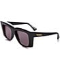 Color:Black - Image 1 - Women's BV1270S Edgy 54mm Rectangle Sunglasses