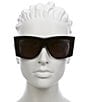 Color:Black - Image 2 - Women's BV1270S Edgy 54mm Rectangle Sunglasses