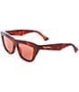 Color:Red Havana - Image 1 - Women's Classic Ribbon 55mm Havana Cat Eye Sunglasses