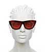 Color:Red Havana - Image 2 - Women's Classic Ribbon 55mm Havana Cat Eye Sunglasses