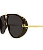 Women's Gold Abstract Detailing Drop 63mm Shield Sunglasses - Image 6