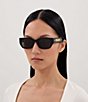 Bottega Veneta Unisex Intrecciato Wirecore 52mm Rectangle Sunglasses - Image 5