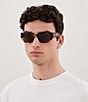 Bottega Veneta Unisex Intrecciato Wirecore 52mm Rectangle Sunglasses - Image 4