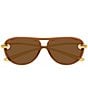 Bottega Veneta Women's Knot 58mm Navigator Sunglasses - Image 2