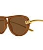Bottega Veneta Women's Knot 58mm Navigator Sunglasses - Image 3