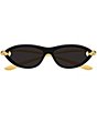 Bottega Veneta New Knot 56mm Cat Eye Statment Sunglasses, Color:Shiny Black - Image 2