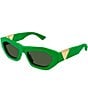 Color:Green - Image 1 - Women's New Triangle Acetate 54mm Rectangle Sunglasses