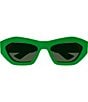 Color:Green - Image 2 - Women's New Triangle Acetate 54mm Rectangle Sunglasses