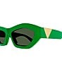 Color:Green - Image 3 - Women's New Triangle Acetate 54mm Rectangle Sunglasses