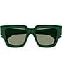Color:Dark Green - Image 2 - Women's Nude Triangle 52mm Square Sunglasses