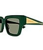 Color:Dark Green - Image 3 - Women's Nude Triangle 52mm Square Sunglasses