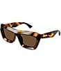 Bottega Veneta Women's Scoop 53mm Tortoise Rectangle Statement Sunglasses, Color:Spotted Havana - Image 1