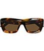 Bottega Veneta Women's Scoop 53mm Tortoise Rectangle Statement Sunglasses, Color:Spotted Havana - Image 2