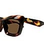 Bottega Veneta Women's Scoop 53mm Tortoise Rectangle Statement Sunglasses, Color:Spotted Havana - Image 3