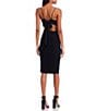 Color:Black - Image 2 - Bow Back Ruched Side Slit Dress