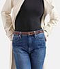 BRAHMIN 0.75#double; Classic Croco Embossed Leather Belt, Color:Pecan - Image 2