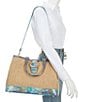 BRAHMIN Abloom Collection Denise Raffia Satchel Bag - Image 4