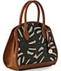 BRAHMIN Abrigado Collection Cacti Green Rosetta Contrast Trim Satchel Bag, Color:Cacti Green - Image 4