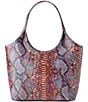 BRAHMIN Ametrine Collection Snakeskin Dewberry Melora Tote Bag, Color:Dewberry - Image 2