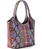 BRAHMIN Ametrine Collection Snakeskin Dewberry Melora Tote Bag, Color:Dewberry - Image 4
