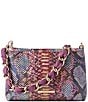 BRAHMIN Ametrine Collection Snakeskin Dewberry Mod Lorelei Shoulder Bag, Color:Dewberry - Image 1