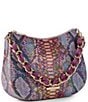 BRAHMIN Ametrine Collection Snakeskin Dewberry Mod Shayna Crossbody Bag, Color:Dewberry - Image 4