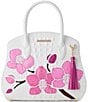 BRAHMIN Anabas Collection Sea Salt White Rosetta Satchel Bag, Color:Sea Salt White - Image 1
