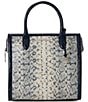 BRAHMIN Anchor Cirrus Melbourne Collection Contrast Trim Caroline Satchel, Color:Anchor - Image 1
