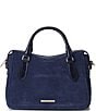 BRAHMIN Angora Collection Navy Micaela Mid Satchel Bag, Color:Navy - Image 1