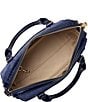 BRAHMIN Angora Collection Navy Micaela Mid Satchel Bag, Color:Navy - Image 3