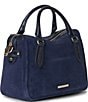 BRAHMIN Angora Collection Navy Micaela Mid Satchel Bag, Color:Navy - Image 4