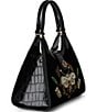 BRAHMIN Attenborough Collection Adrian Velvet Pearl Satchel Bag, Color:Black - Image 4