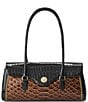 BRAHMIN Brunswick Collection Multi Dayan Turnlock Croc Satchel Bag - Image 1