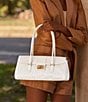 BRAHMIN Carman Collection Sea Salt White Dayan East West Satchel Bag, Color:Sea Salt White - Image 5
