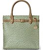 BRAHMIN Caroline Snake Embossed Satchel Bag, Color:Mint Novella - Image 1