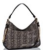 Color:Espresso - Image 4 - Caswell Collection Heather Animal Print Leather Shoulder Bag