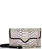 BRAHMIN Cimorene Collection Mulberry Potion Croco Polina Crossbody Bag, Color:Mulberry Potion - Image 1