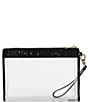 BRAHMIN Clarisse Transparent Contrast Trim Travel Pouch Wristlet, Color:Black - Image 2