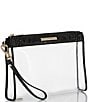 BRAHMIN Clarisse Transparent Contrast Trim Travel Pouch Wristlet, Color:Black - Image 3