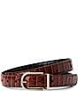 BRAHMIN Crocco Reversible Belt, Color:Black - Image 2