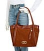 BRAHMIN Deveron Collection Bailee Sparkling Cider Slouchy Tote Bag, Color:Sparkling Cider - Image 4
