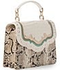 BRAHMIN Dubois Collection Cloud Dancer Small Hallie Contrast Trim Satchel Bag, Color:Cloud Dancer - Image 2