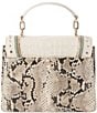 BRAHMIN Dubois Collection Cloud Dancer Small Hallie Contrast Trim Satchel Bag, Color:Cloud Dancer - Image 3