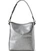 BRAHMIN Duchess Collection Silver Metallic Celina Bucket Shoulder Bag, Color:Silver - Image 2