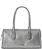 BRAHMIN Duchess Collection Silver Metallic Sophia Satchel Bag, Color:Silver - Image 1
