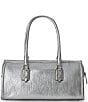 BRAHMIN Duchess Collection Silver Metallic Sophia Satchel Bag, Color:Silver - Image 2